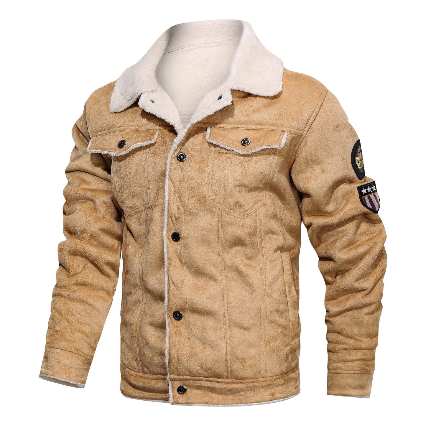 Herren Wildlederjacke Mit Sherpa Futter