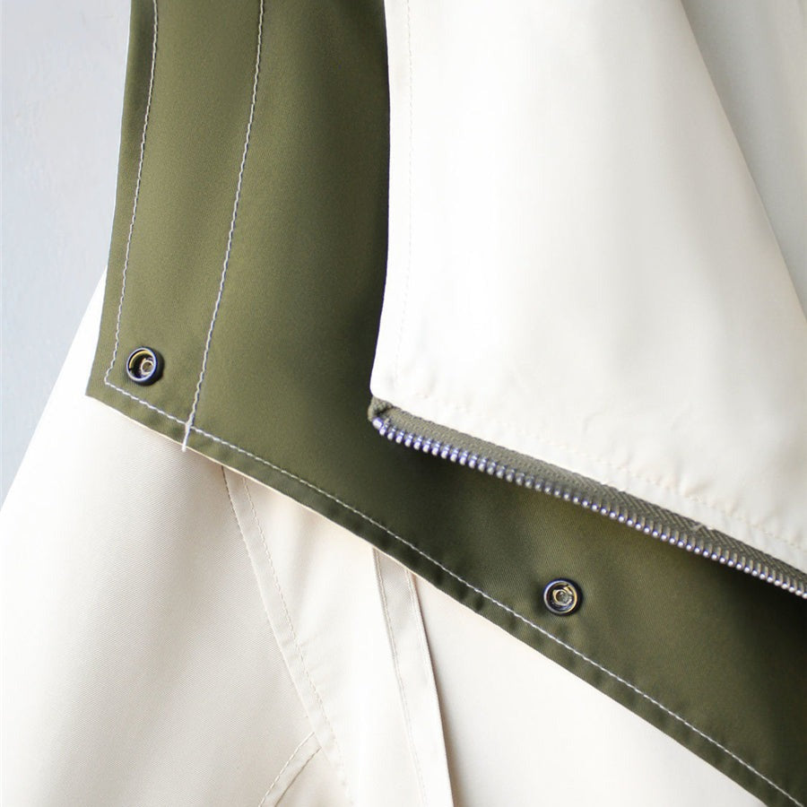 Damen Windjacke Mit Kapuze Und Verstellbarer Taille