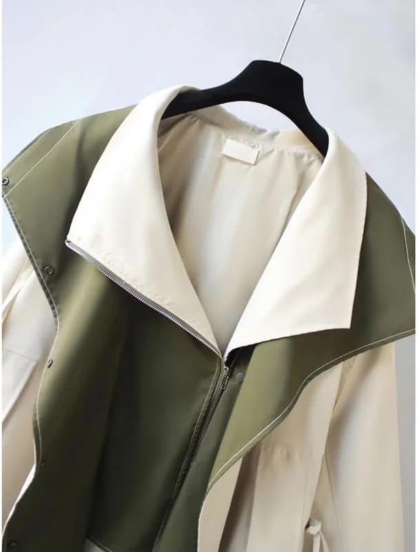 Damen Windjacke Mit Kapuze Und Verstellbarer Taille