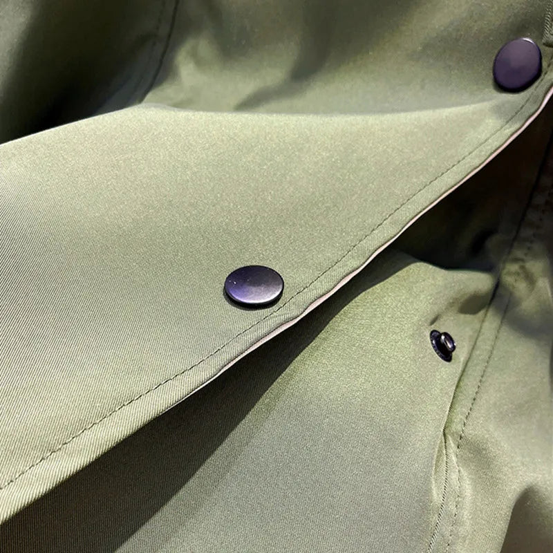 Damen Windjacke Mit Kapuze Und Verstellbarer Taille