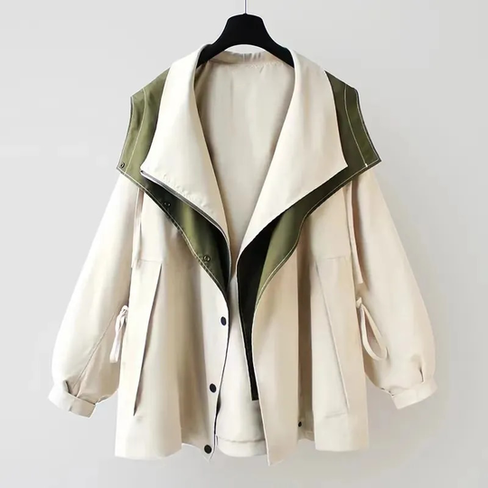 Damen Windjacke Mit Kapuze Und Verstellbarer Taille