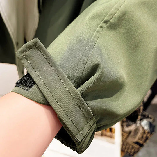 Damen Windjacke Mit Kapuze Und Verstellbarer Taille