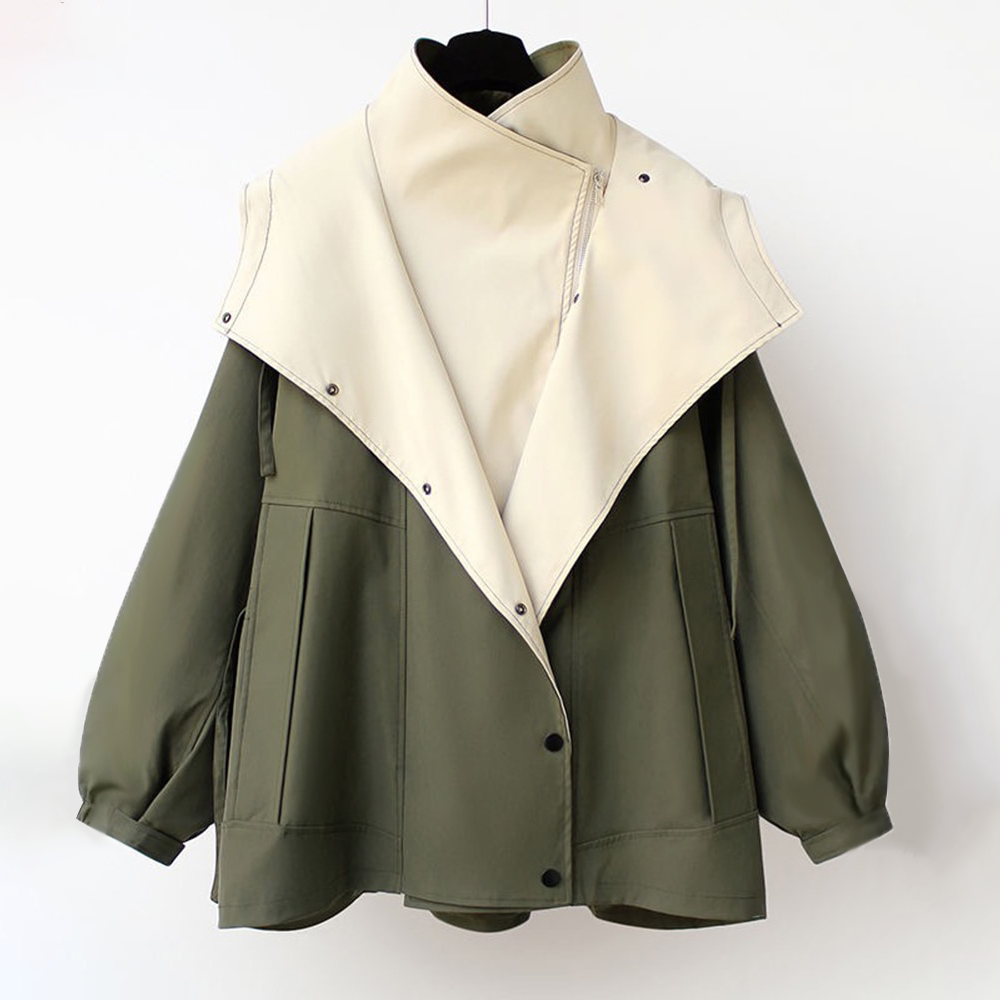 Damen Windjacke Mit Kapuze Und Verstellbarer Taille