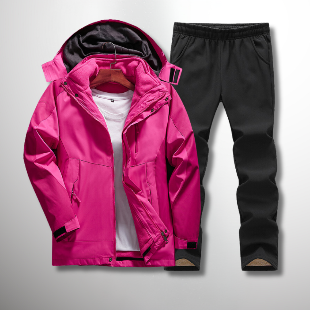 Damen Outdoor Set 3 In 1 Mit Jacke Fleece Und Hose