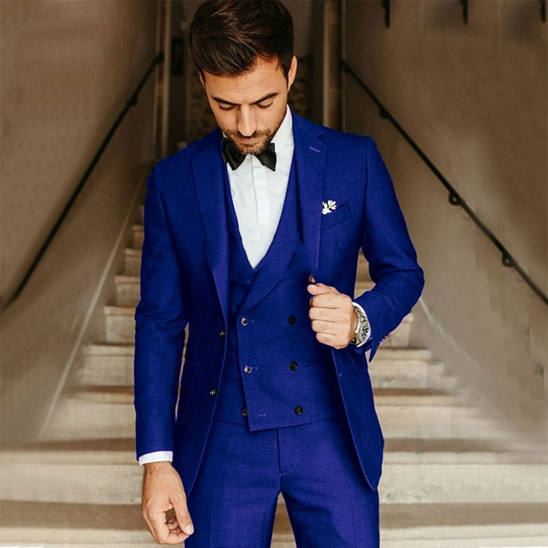 Herren Sommeranzug Dreiteilig Mit Blazer Weste Und Hose