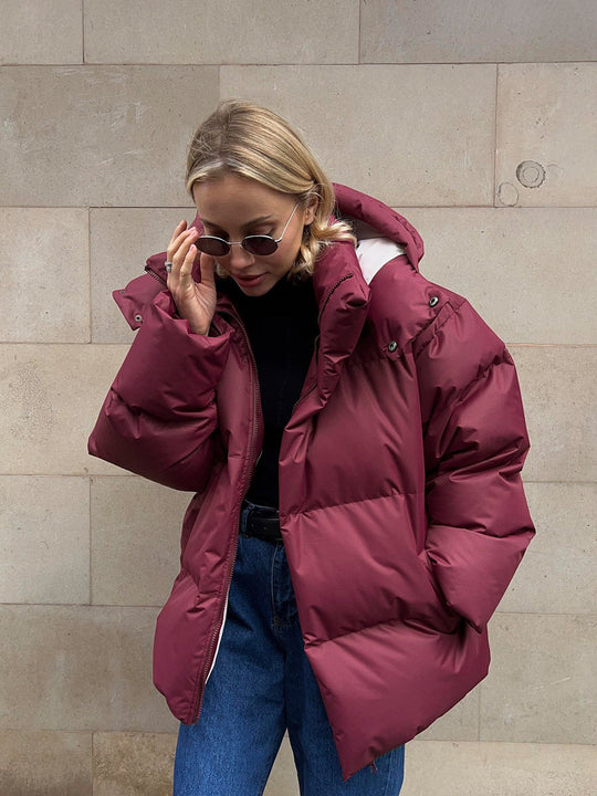 Damen Pufferjacke Mit Klassischem Design Für Winter