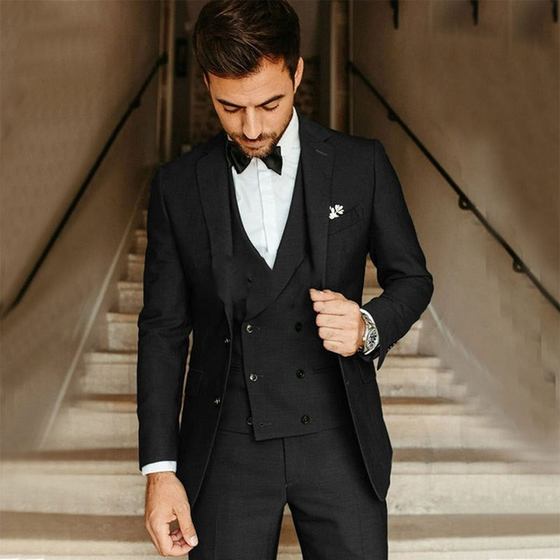 Herren Sommeranzug Dreiteilig Mit Blazer Weste Und Hose