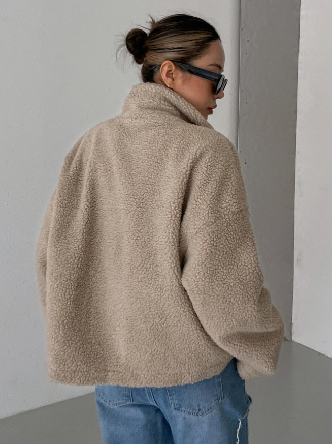 Damen Wolljacke Mit Reißverschluss Im Modernen Design