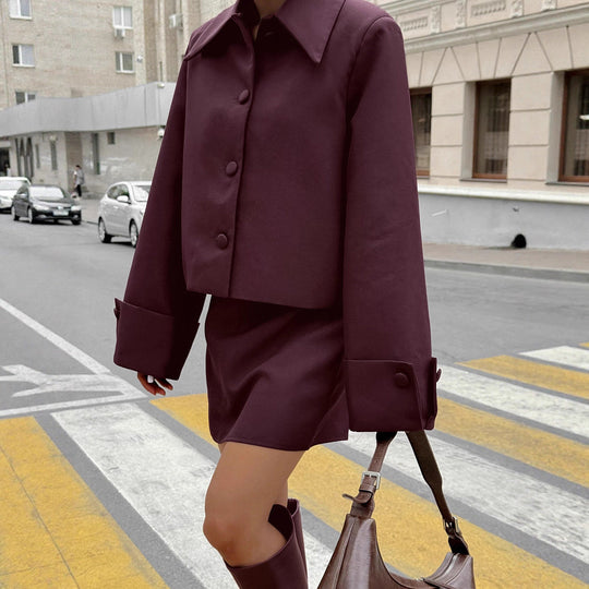 Damen Kurzjacke Mit Weitem Schnitt Und Eleganten Knopfdetails