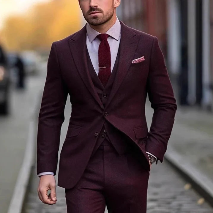 Herren Dreiteiliger Anzug Für Hochzeitsgäste Im Klassischen Stil