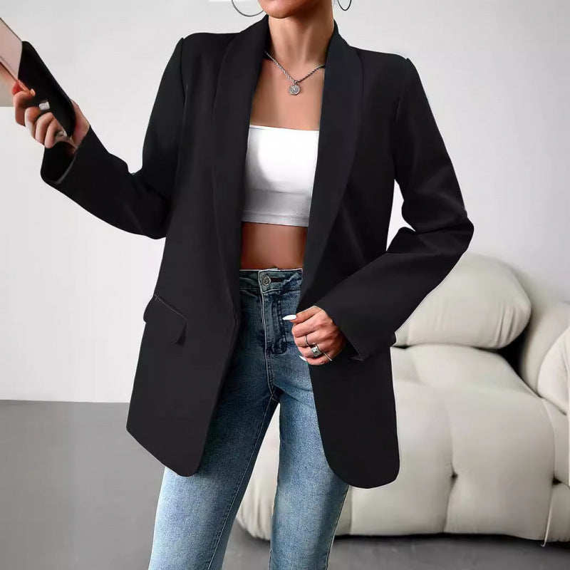 Damen Blazer Offen Mit Tailliertem Schnitt