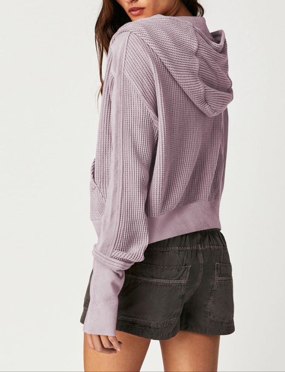 Damen Kapuzenjacke Mit Strukturmuster