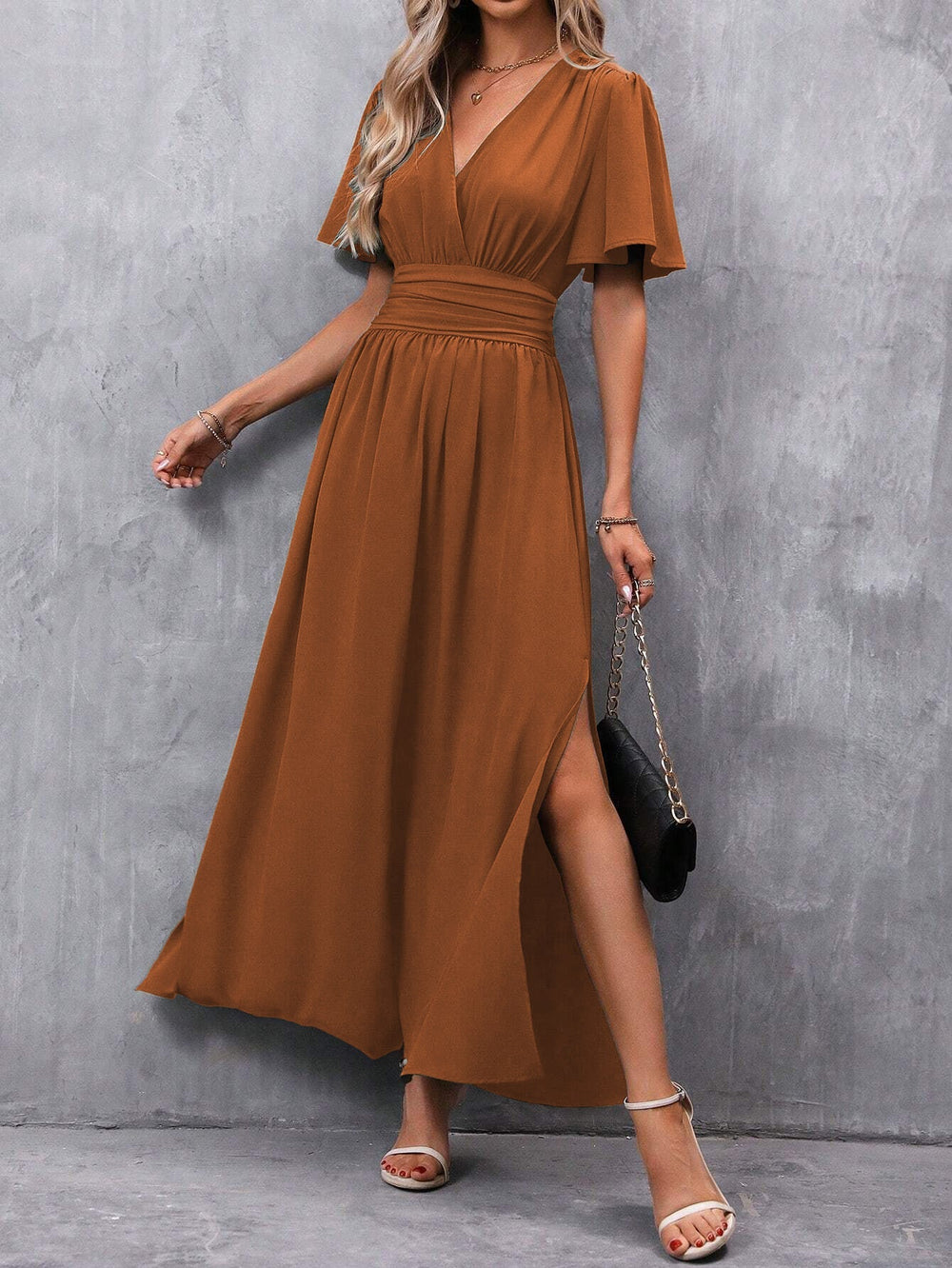 Damen Maxi Wickelkleid Mit Boho Design Und Sommerstil