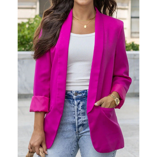 Damen Blazer Offen Mit Tailliertem Schnitt