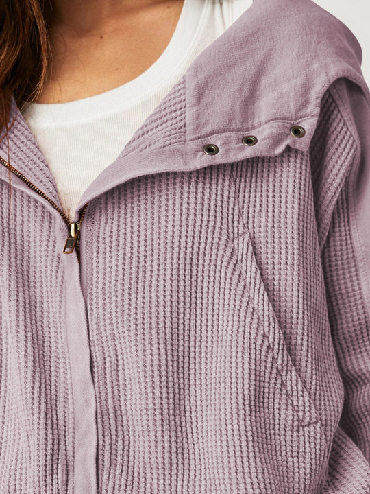 Damen Kapuzenjacke Mit Strukturmuster