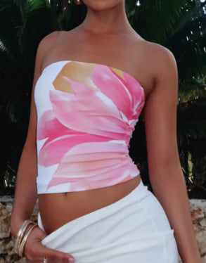 Damen trägerloses Bandeau-Sommertop