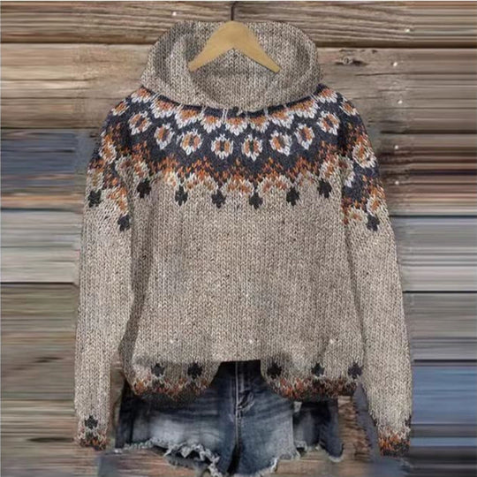 Damen Hoodie Mit Retro Druck Und Kapuze