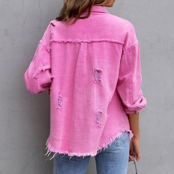 Damen Jeansjacke Mit Vintage Look