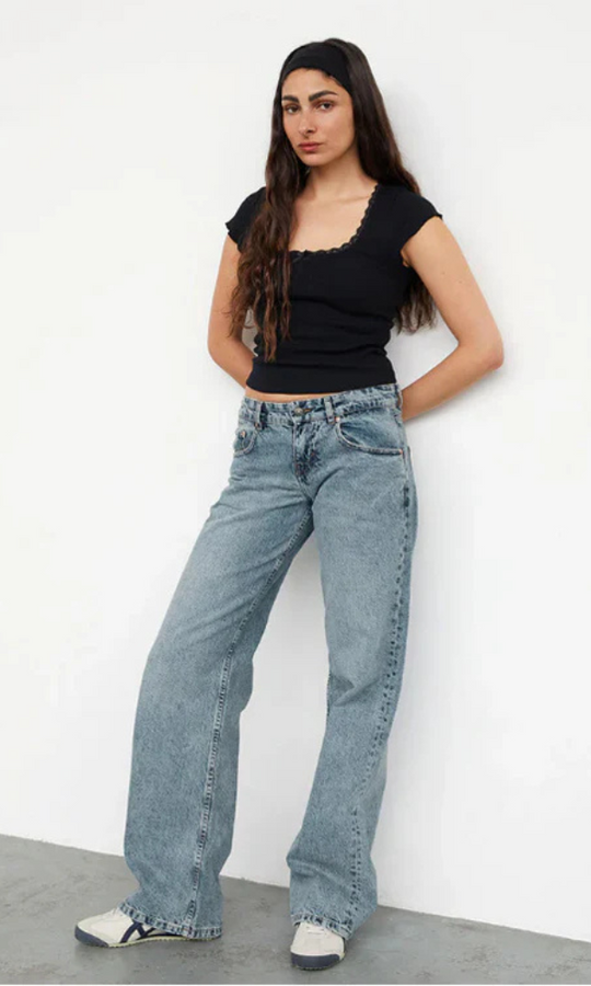 Damen Stretch Jeans Mit Niedriger Taille