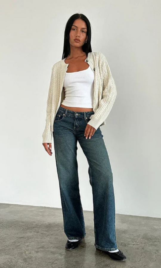 Damen Stretch Jeans Mit Niedriger Taille