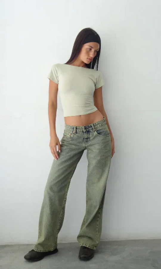 Damen Stretch Jeans Mit Niedriger Taille