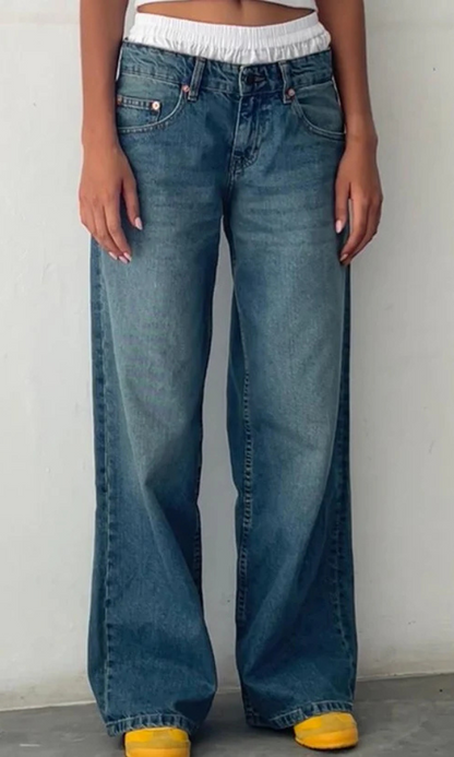 Damen Stretch Jeans Mit Niedriger Taille