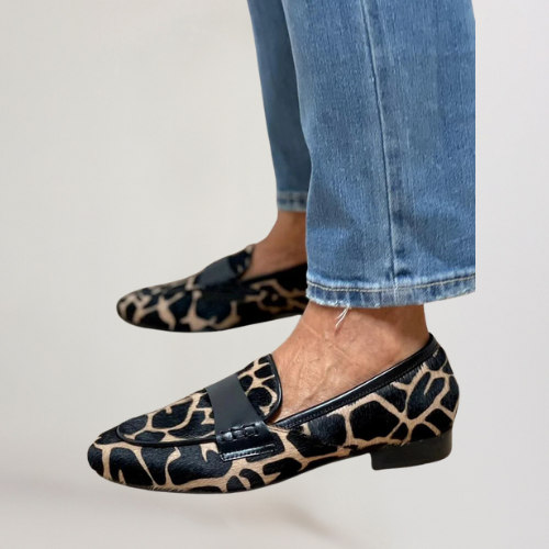 Damen Slipper Mit Tiermuster Und Flachem Absatz