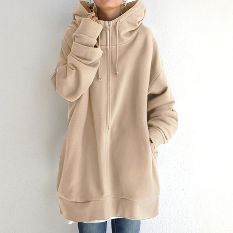 Damen Oversize Hoodie Mit Wollstruktur Für Winter