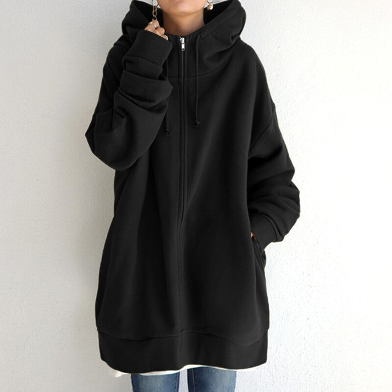 Damen Oversize Hoodie Mit Wollstruktur Für Winter