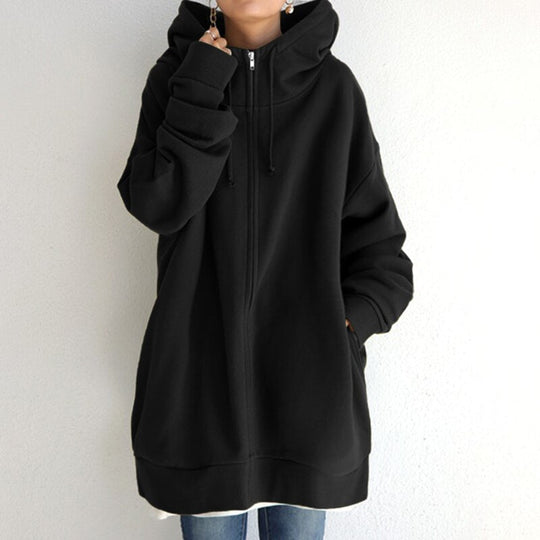 Damen Oversize Hoodie Mit Wollstruktur Für Winter