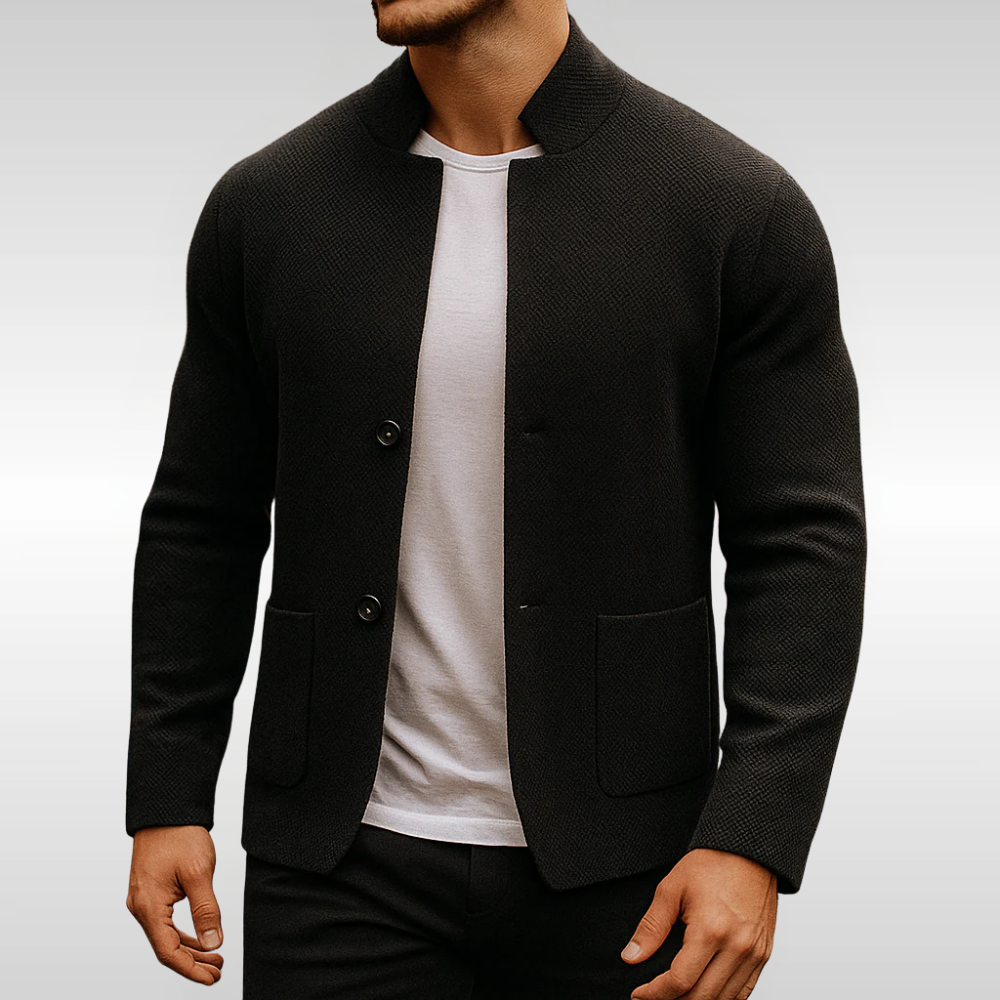 Herren Strickjacke Mit Strukturierter Oberfläche