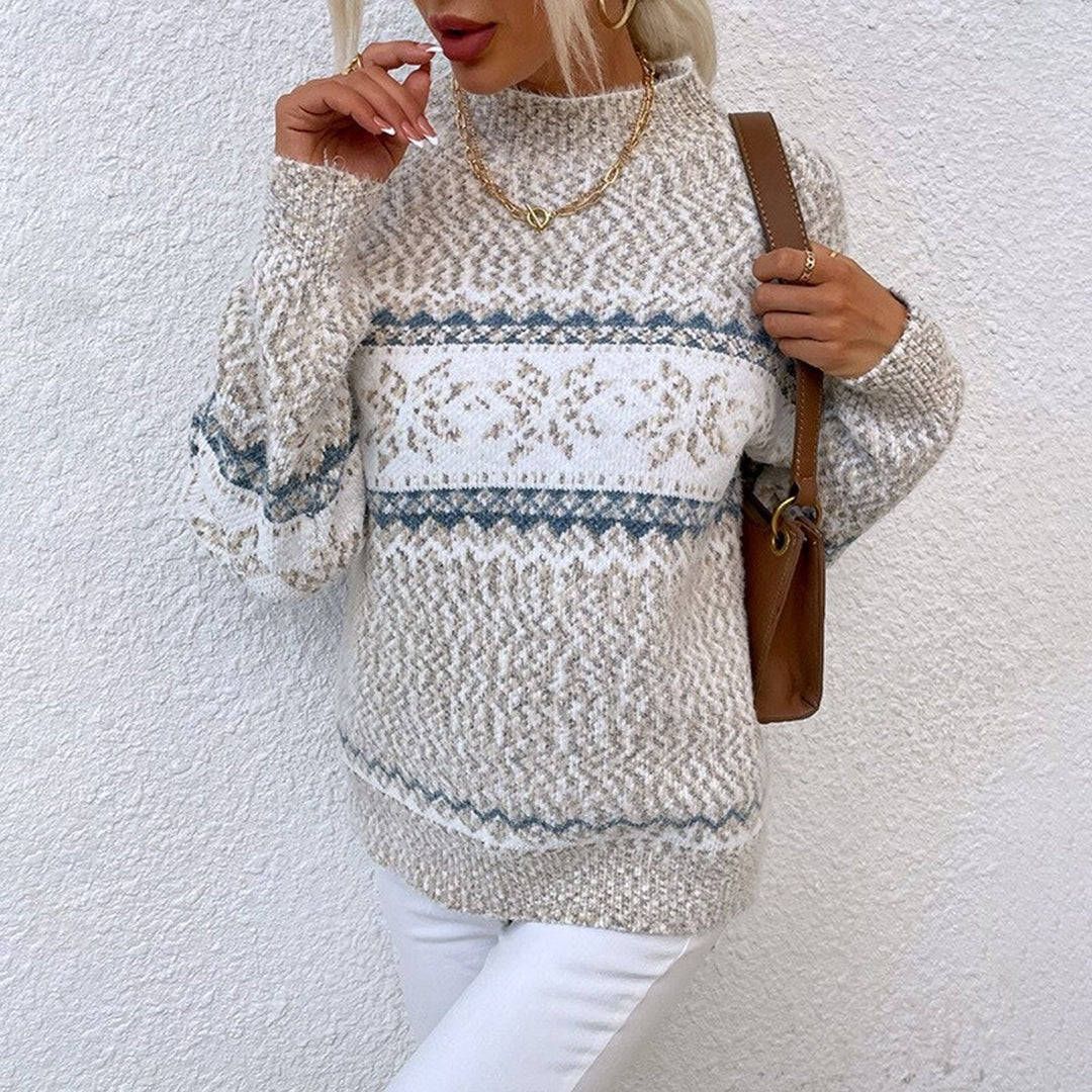 Vintage Damen Winterpullover Mit Muster