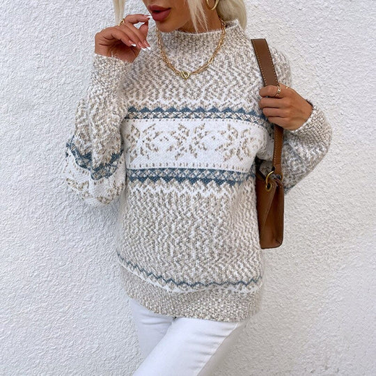 Vintage Damen Winterpullover Mit Muster