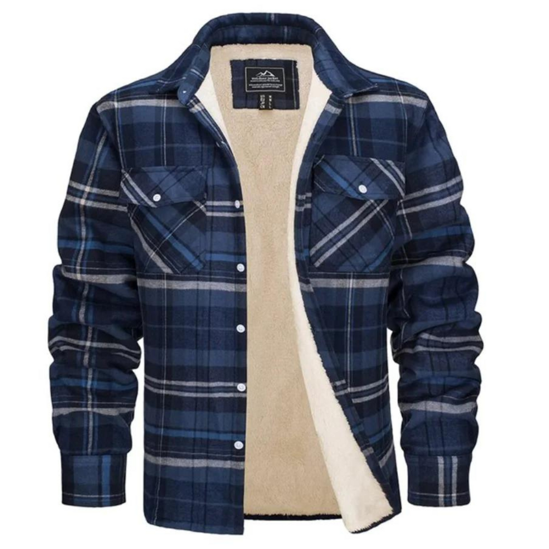 Herren Karierte Fleecejacke Für Herbst Und Winter