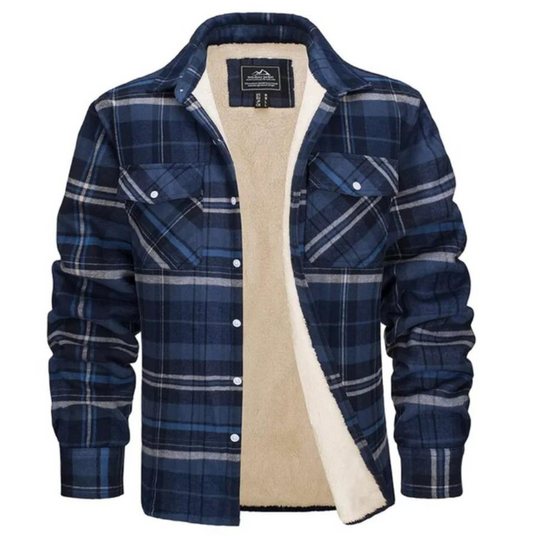 Herren Karierte Fleecejacke Für Herbst Und Winter
