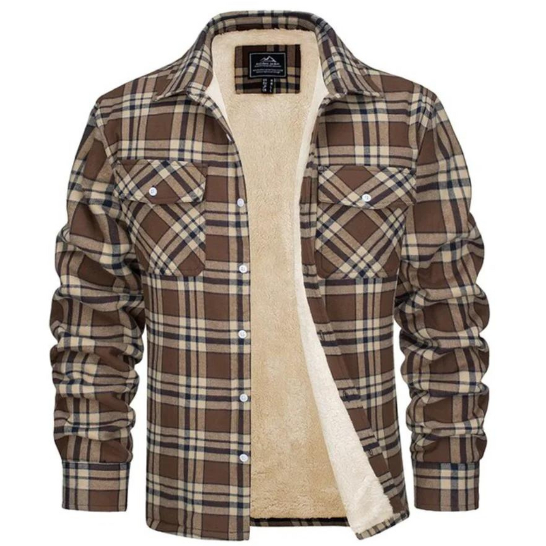 Herren Karierte Fleecejacke Für Herbst Und Winter