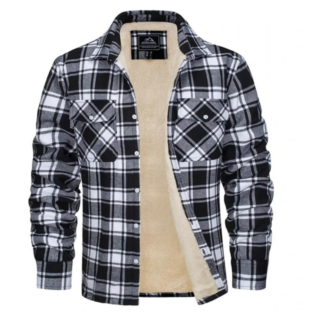 Herren Karierte Fleecejacke Für Herbst Und Winter