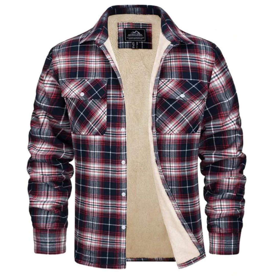 Herren Karierte Fleecejacke Für Herbst Und Winter