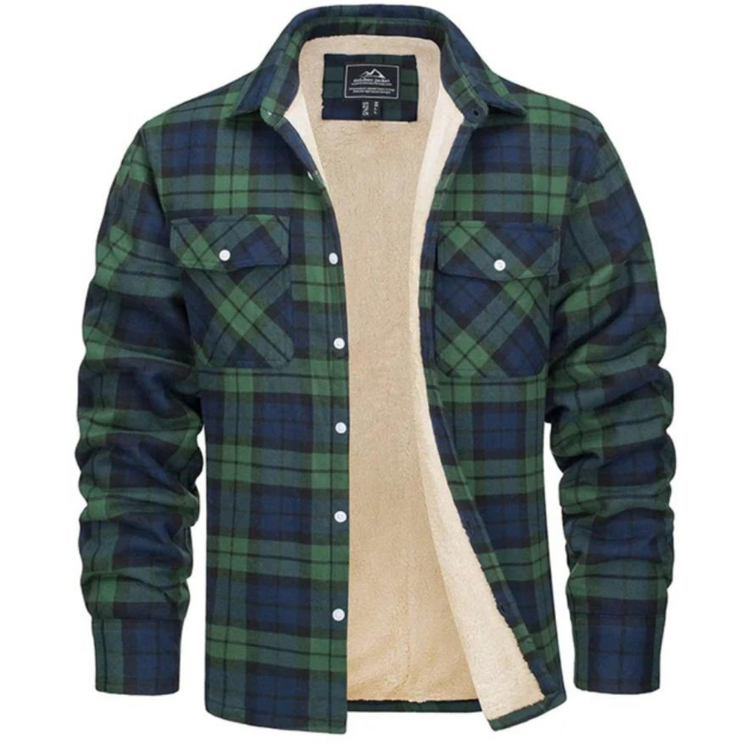Herren Karierte Fleecejacke Für Herbst Und Winter