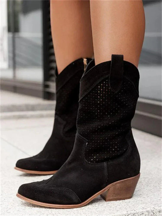 Cowboy Stiefel mit Lochmuster für Damen