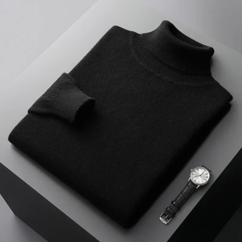 Klassischer Merinowoll-Rollkragenpullover