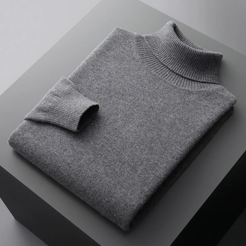 Klassischer Merinowoll-Rollkragenpullover