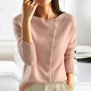 Damen Pullover Mit Knopfleiste Im Eleganten Design