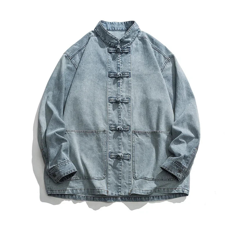 Herren Denim Shirt Im Washed Look Mit Modernem Schnitt