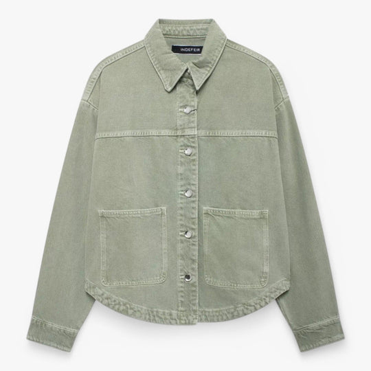 Damen Denimjacke Mit Leichtem Design