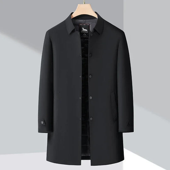 Herren Trenchcoat Mit Daunenfüllung Und Klassischem Design