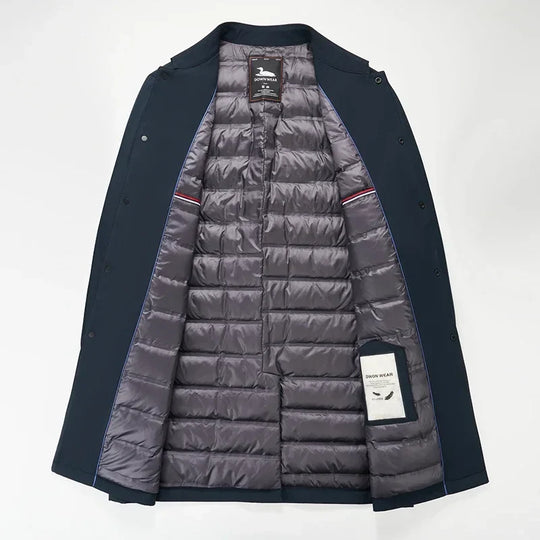 Herren Trenchcoat Mit Daunenfüllung Und Klassischem Design