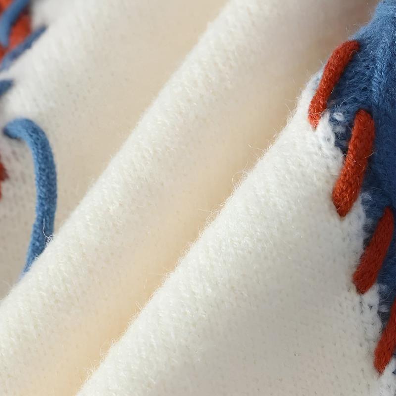 Herren Strickpullover Mit Patchwork-Design