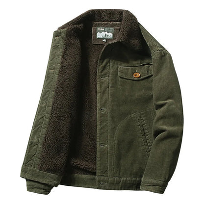 Herren Cordjacke Mit Warmem Fleecefutter