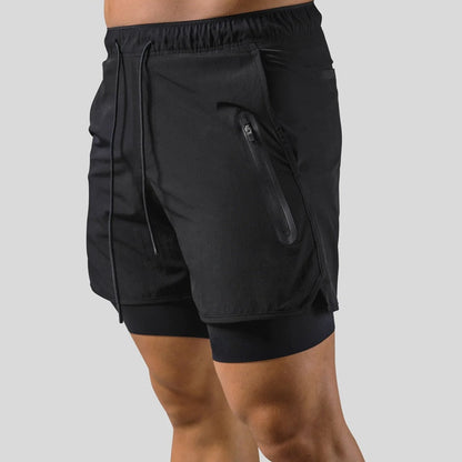 Herren-Trainingshose mit integrierten Kompressionsshorts
